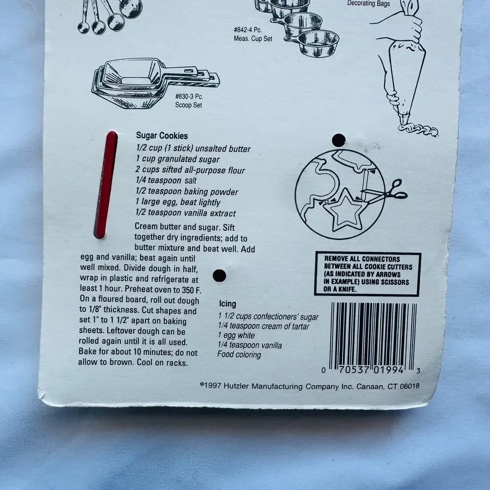 NIB Vintage 1997 Hutzler Yule Cheer Christmas Cookie Cutters